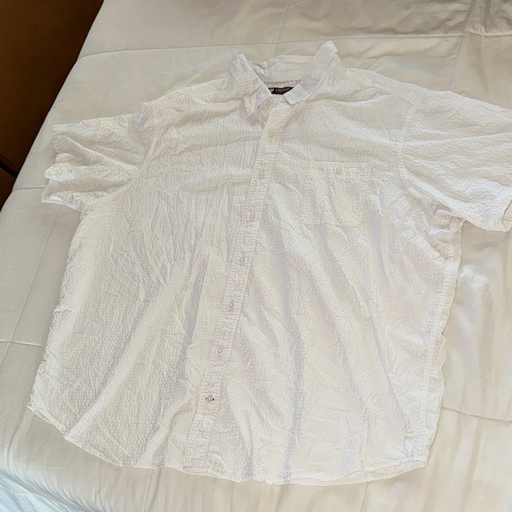 Daniel Cremieux Crisp White Textured Button-Down Shirt Size 4XB